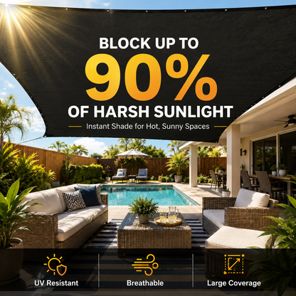 90% Sun Block Outdoor Shade Cloth – 10 × 13 FT