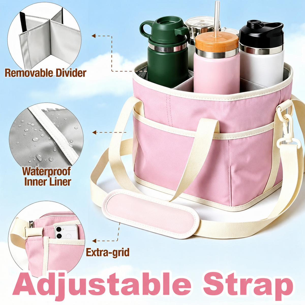 🔥 LAST DAY 50% OFF-☕ Emotional Support Drink Bag – Insulated Coffee Carrier Tote For Iced Coffee Lovers