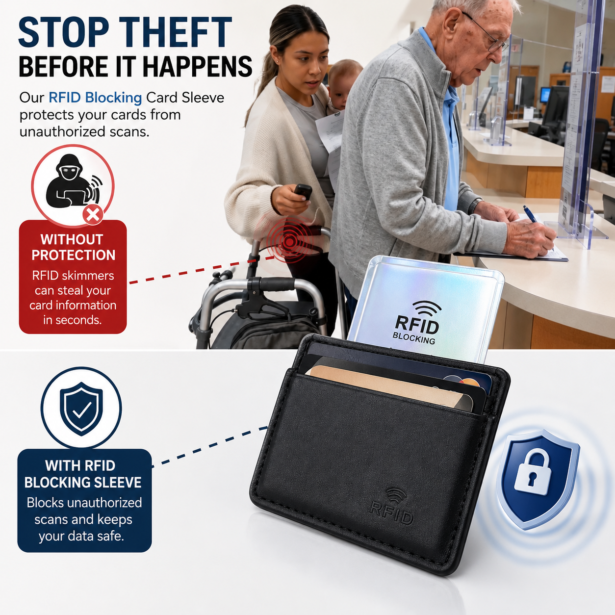 Promoción de la semana pasada 70 % de DESCUENTO - Fundas protectoras para tarjetas RFID
