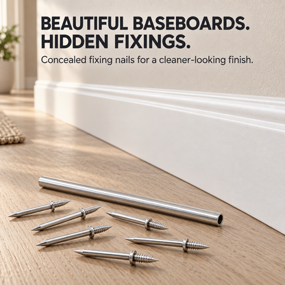 100-Pack Hidden Baseboard Fixing Nails + Installation Sleeve