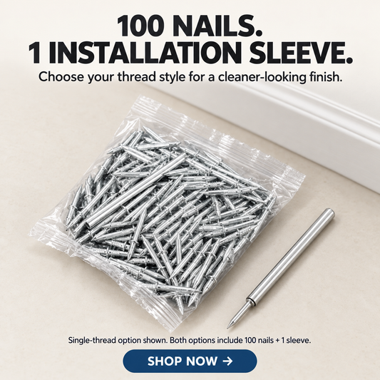 100-Pack Hidden Baseboard Fixing Nails + Installation Sleeve