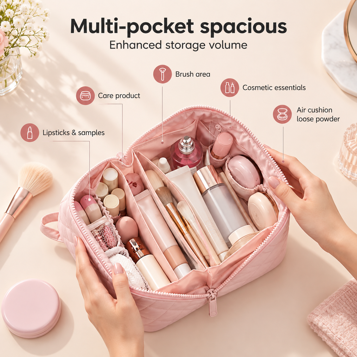 49% OFF This Week Promotions🎉🎉Travel Makeup Bag for Woman-Large Size