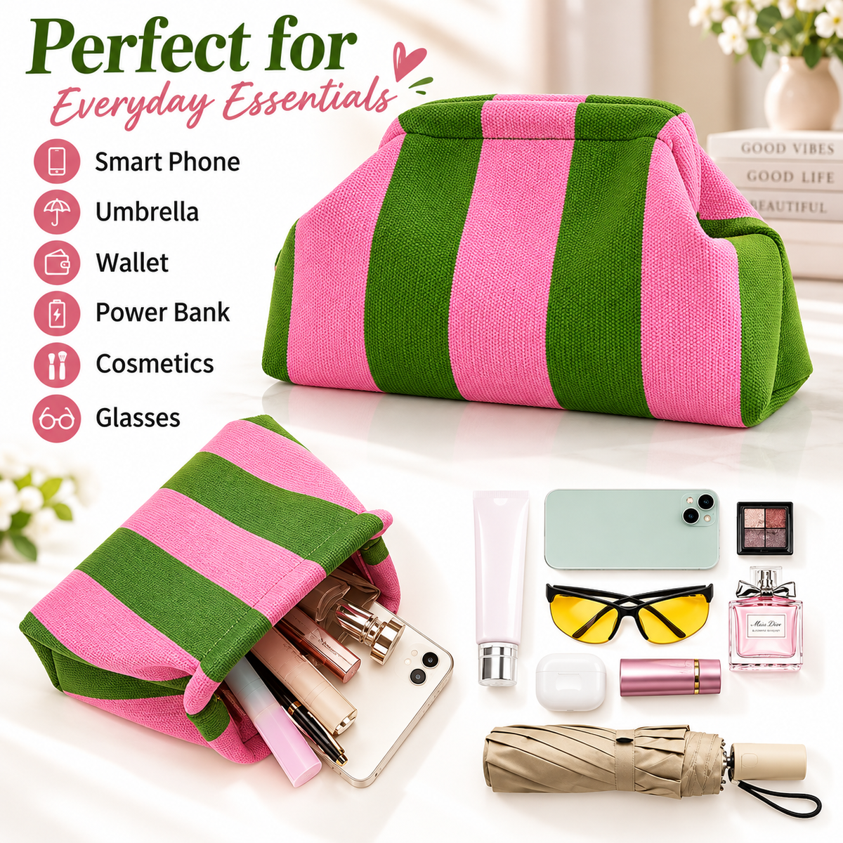Women's Cloud Handbag Clip Closure Crossbody Bag - Lightweight Foldable for Daily Use