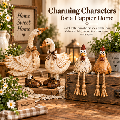 🎁Whimsical Farmhouse Flock Figurines — Charming Animal Pairs for Cozy Country Homes
