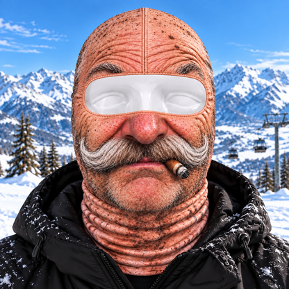🤣 Funny Realistic Face Mask – Full Coverage Balaclava for Skiing, Snowboarding & Winter Fun