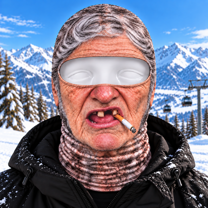 🤣 Funny Realistic Face Mask – Full Coverage Balaclava for Skiing, Snowboarding & Winter Fun