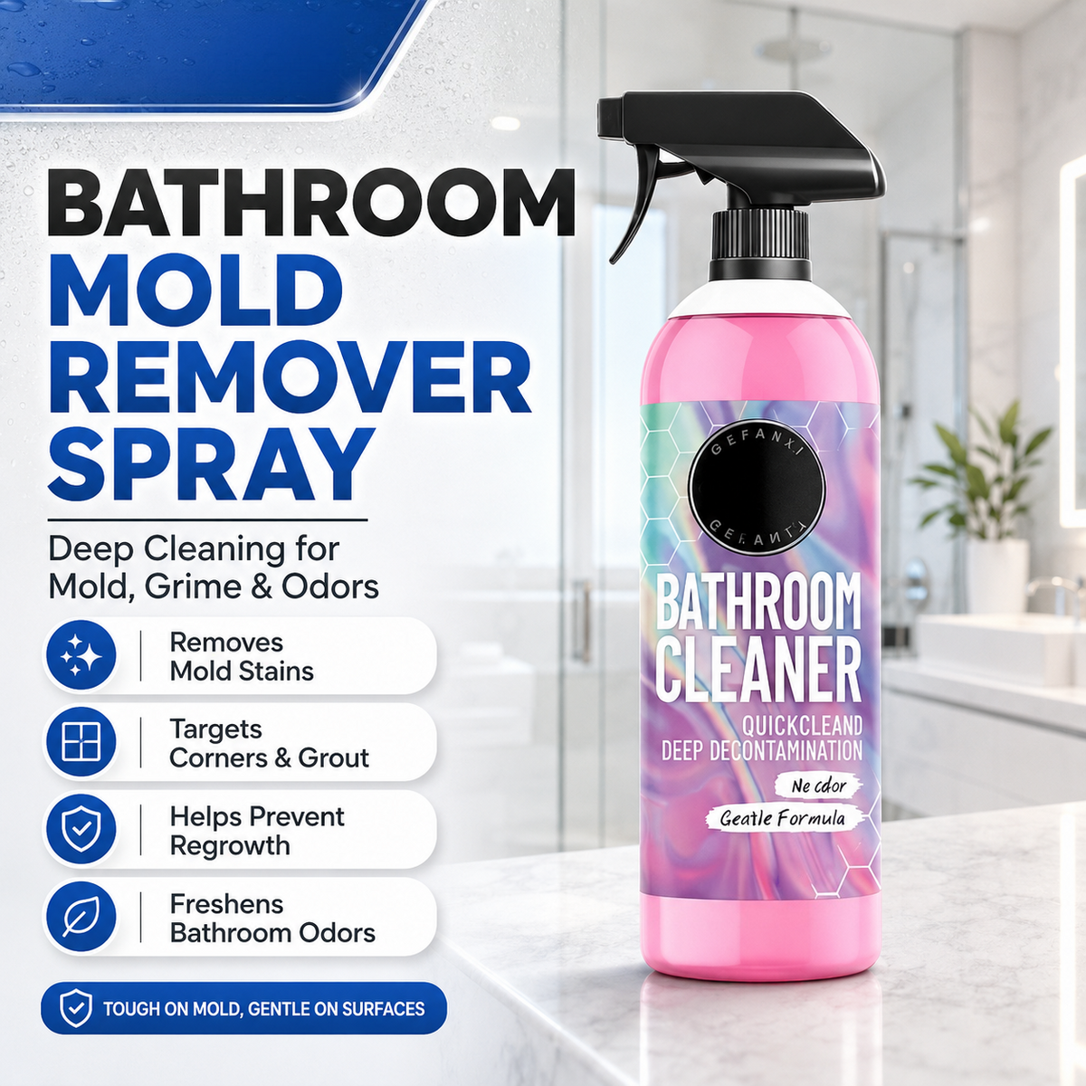 Bathroom Cleaner Powerfully Removes Limescale