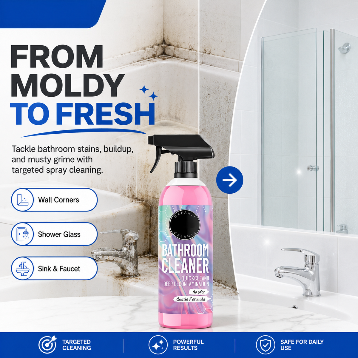 Bathroom Cleaner Powerfully Removes Limescale