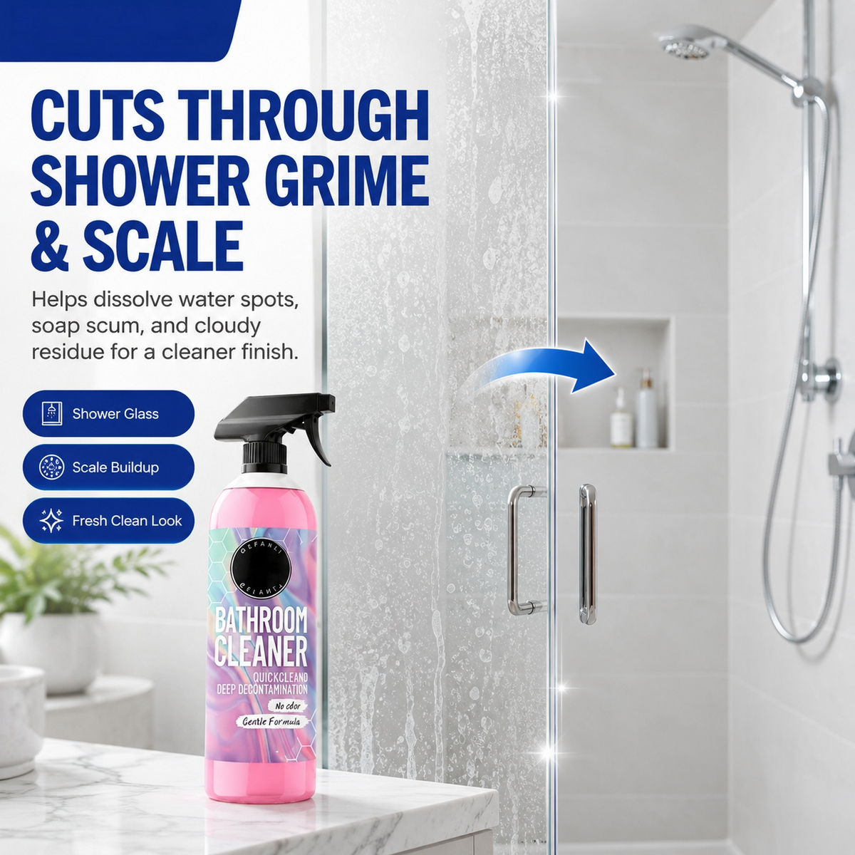 Bathroom Cleaner Powerfully Removes Limescale