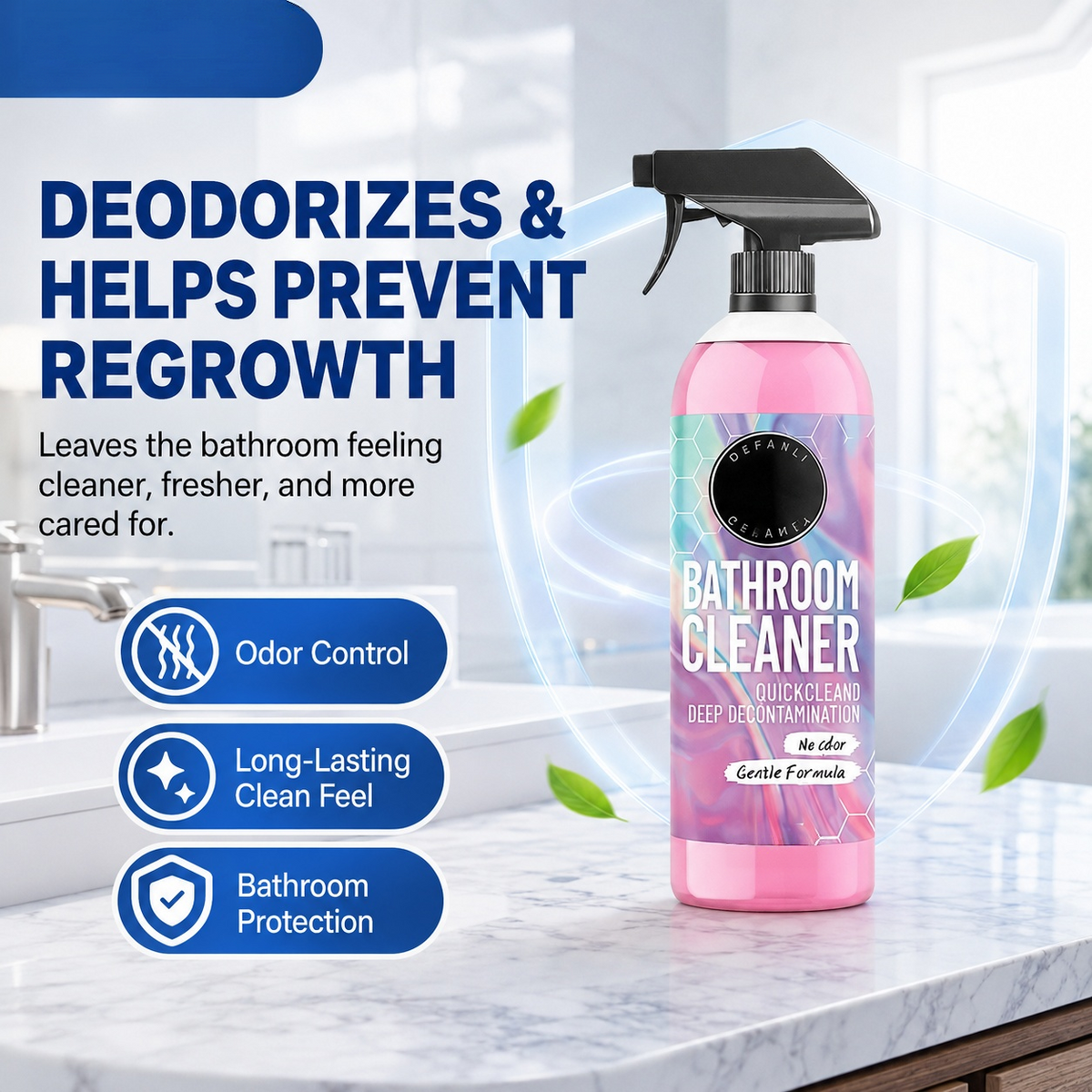 Bathroom Cleaner Powerfully Removes Limescale