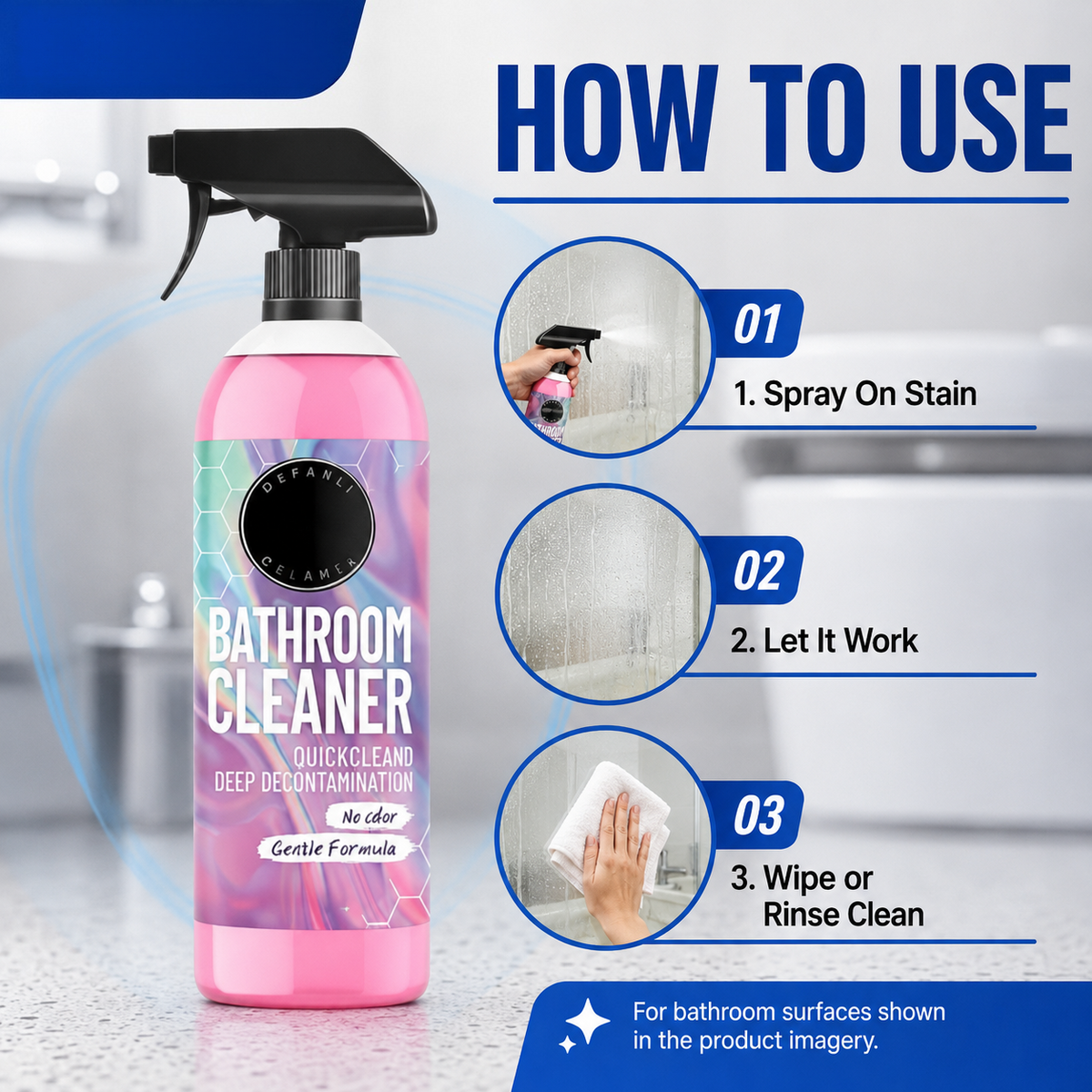 Bathroom Cleaner Powerfully Removes Limescale