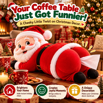 🎅 Funny Santa Butt Tissue Box - Cheeky Christmas Decor & Gag Gift