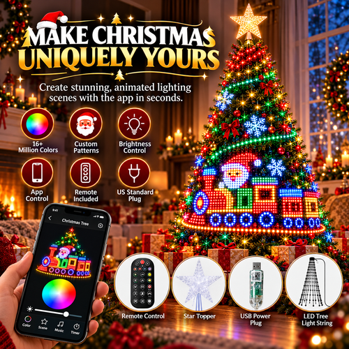 🎄 Smart Christmas Tree Lights — App-Controlled Color Effects for a Stunning Holiday Glow