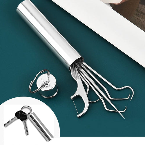 🔥 50% OFF Today! Reusable Stainless Steel Toothpick Set 🦷 Durable & Hygienic