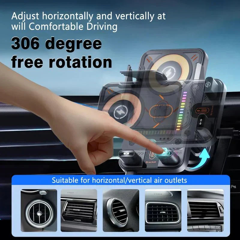 🔥HOT SALE 50% OFF🎁⚡Over 50K sold! 📱Smart 2-in-1 Car Rotating Mobile Phone Holder & Wireless Charger⚡