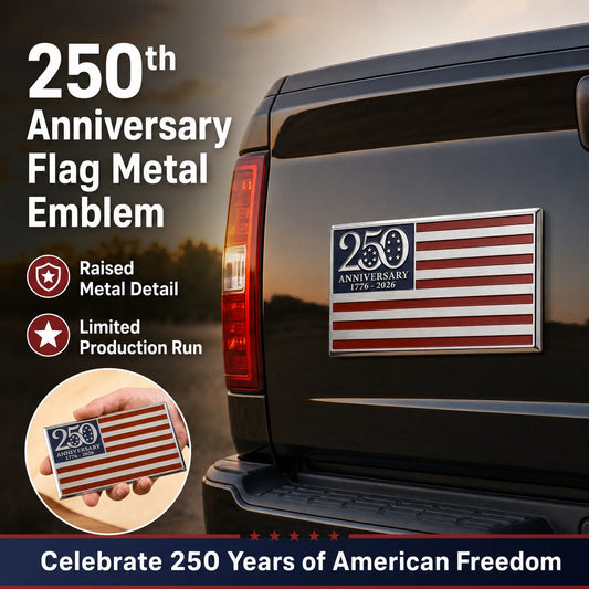 2 insignias metálicas con la bandera del 250º aniversario★