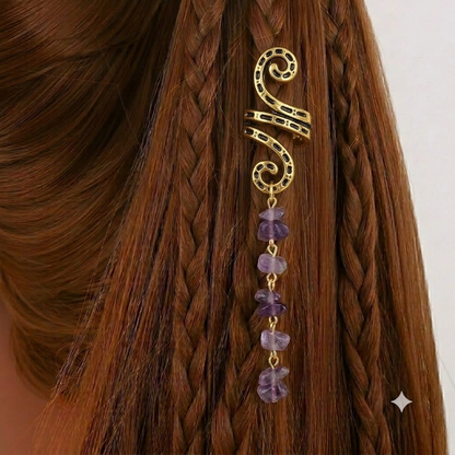 🔥 Hot Sale | Colored Natural Stone Pendant Hair Jewelry for Braids