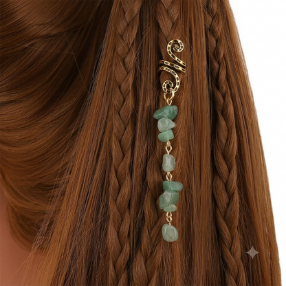 🔥 Hot Sale | Colored Natural Stone Pendant Hair Jewelry for Braids