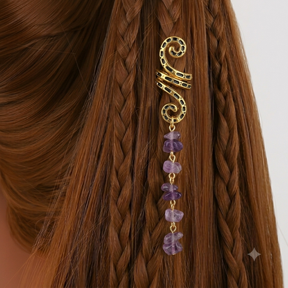 🔥 Hot Sale | Colored Natural Stone Pendant Hair Jewelry for Braids