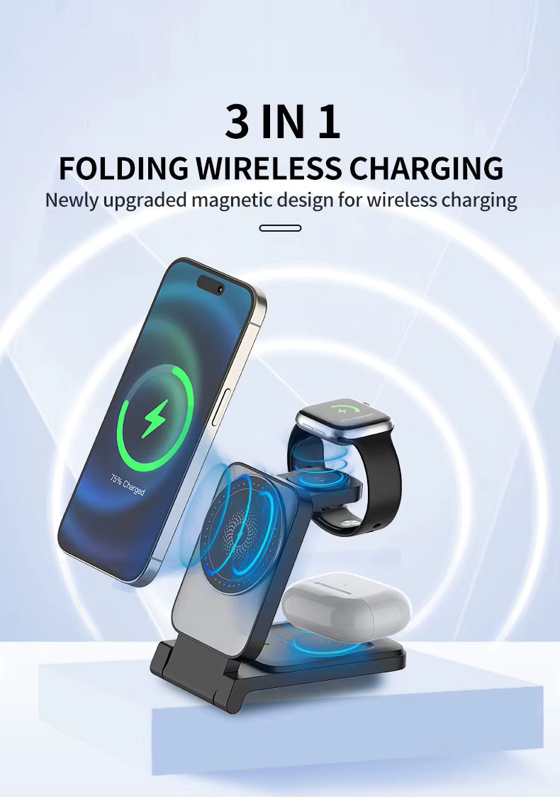 🔥Last day of the limited-time 50% off sale!🔥3-in-1 Foldable Magnetic Wireless Charger