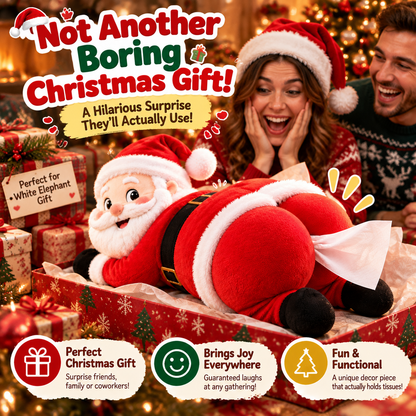🎅 Funny Santa Butt Tissue Box - Cheeky Christmas Decor & Gag Gift