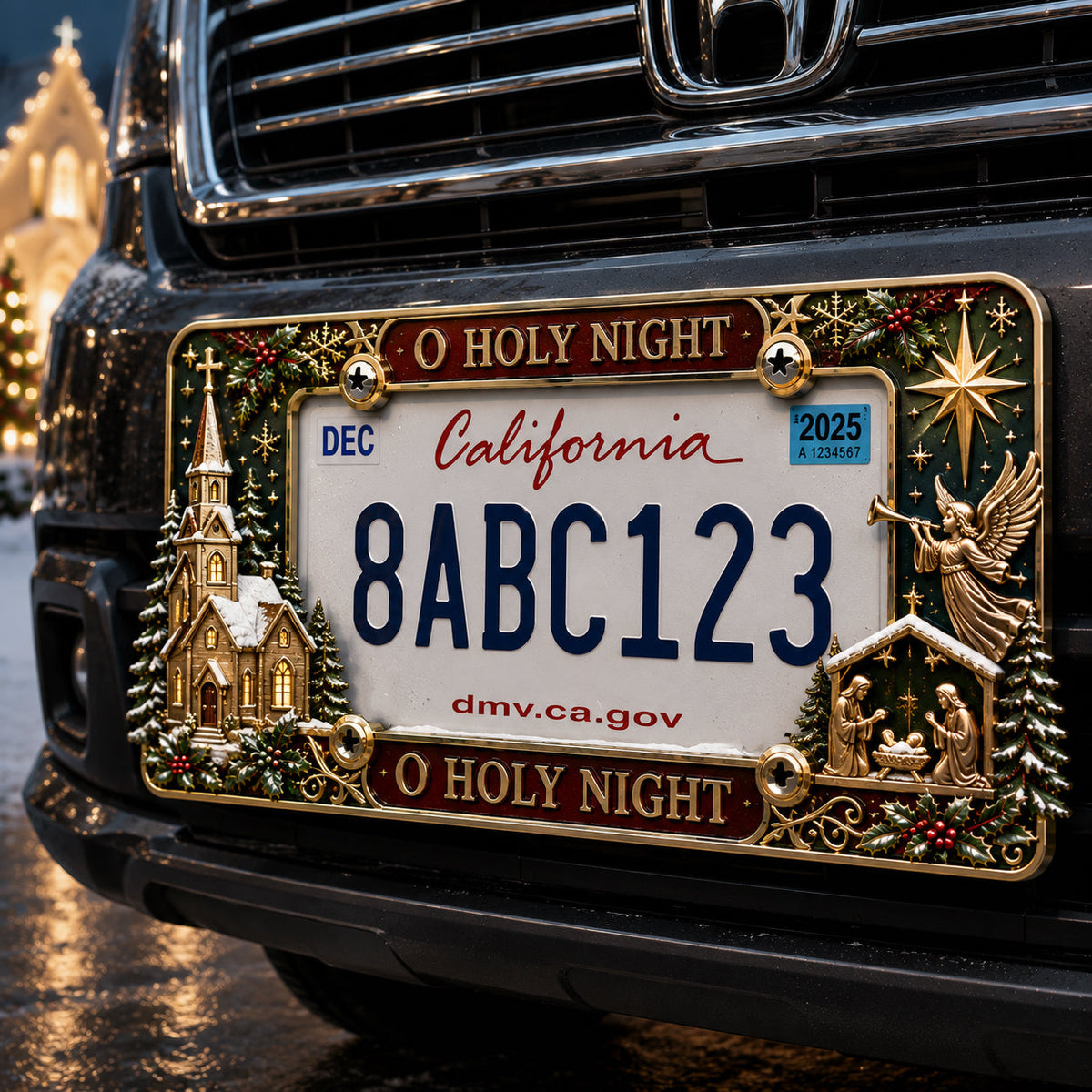 🔥Limited-Time 50% OFF-🎄Christmas License Plate Frame – Festive Style for Every  Ride