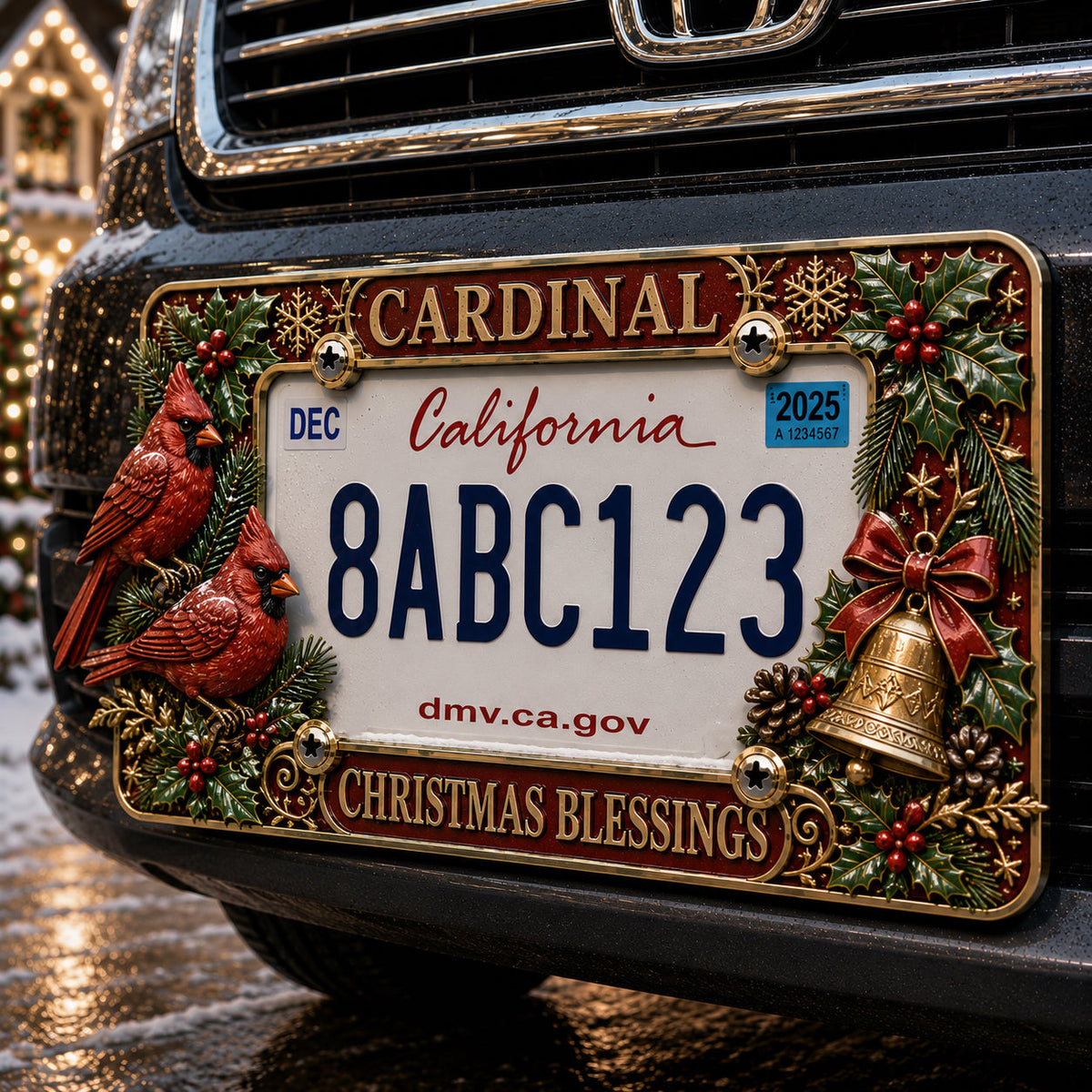 🔥Limited-Time 50% OFF-🎄Christmas License Plate Frame – Festive Style for Every  Ride