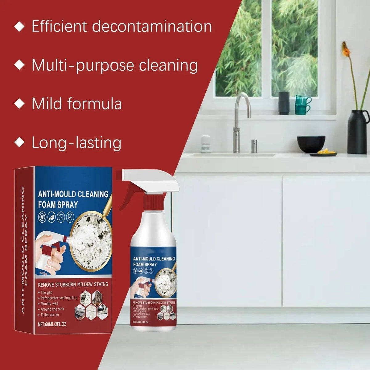 📢📢BUY 1 GET 1 FREE ⏰Magic anti-mildew magic!🌟Anti-Mould Cleaning Foam Spray