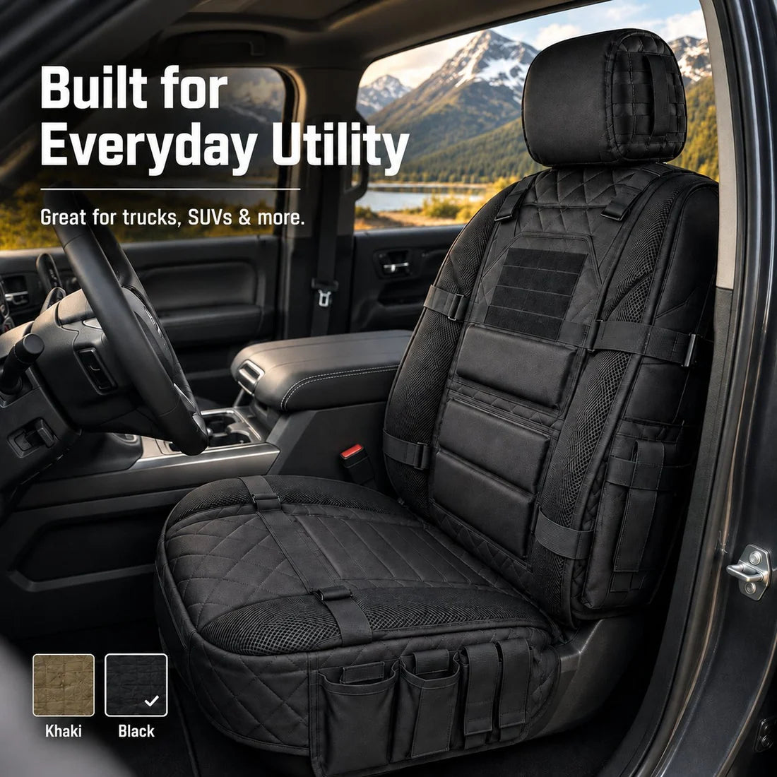 💥Limited Time-50% OFF🚙 Durable Tactical Truck Seat Cover✨ Storage, Protection & All-Day Comfort