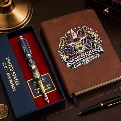 🎁 Cuaderno y bolígrafo del 250.º aniversario de EE. UU., 1776-2026, regalo patriótico