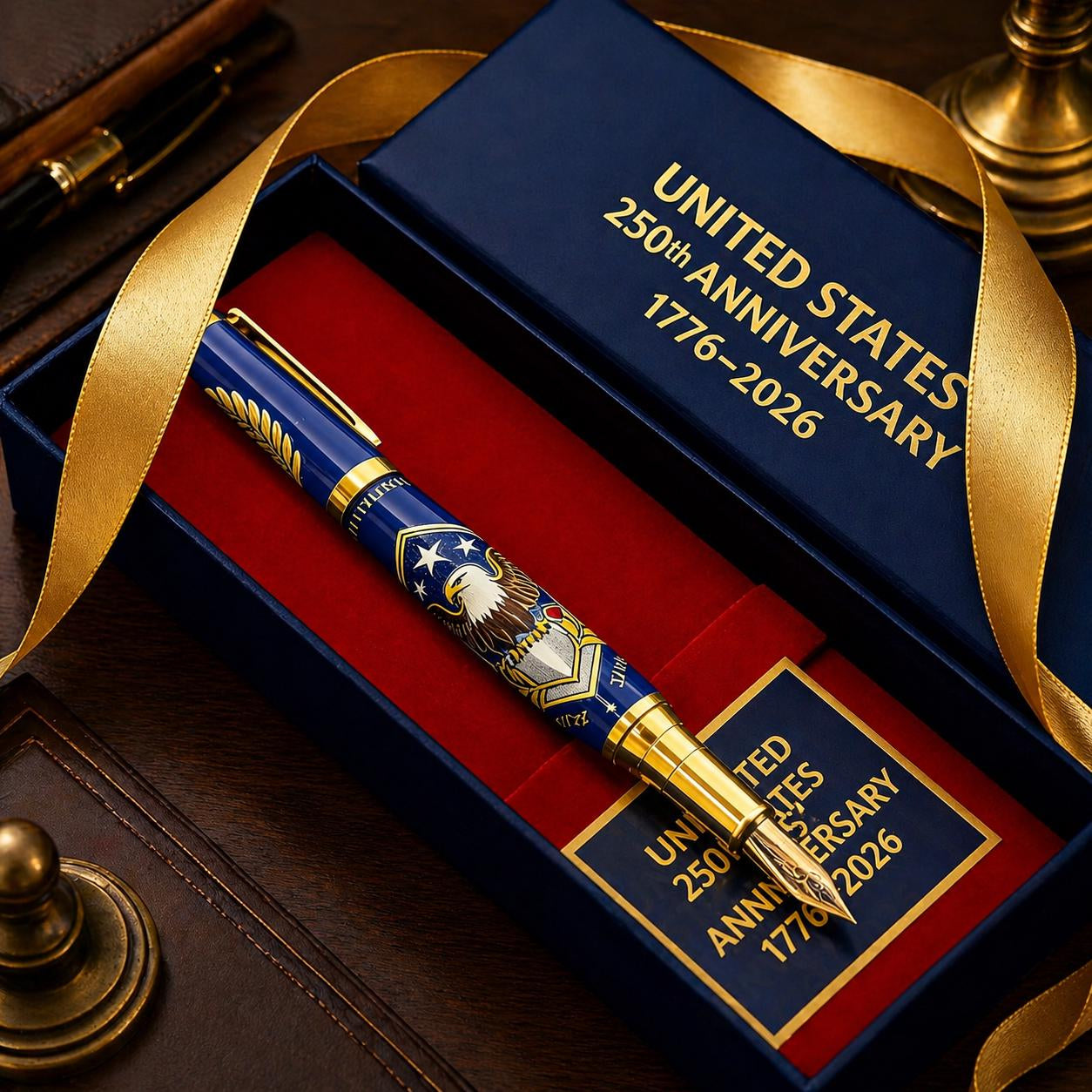 🎁 Cuaderno y bolígrafo del 250.º aniversario de EE. UU., 1776-2026, regalo patriótico