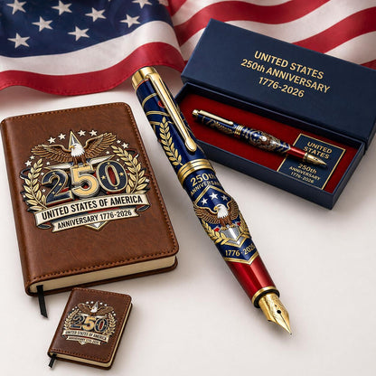 🎁 Cuaderno y bolígrafo del 250.º aniversario de EE. UU., 1776-2026, regalo patriótico