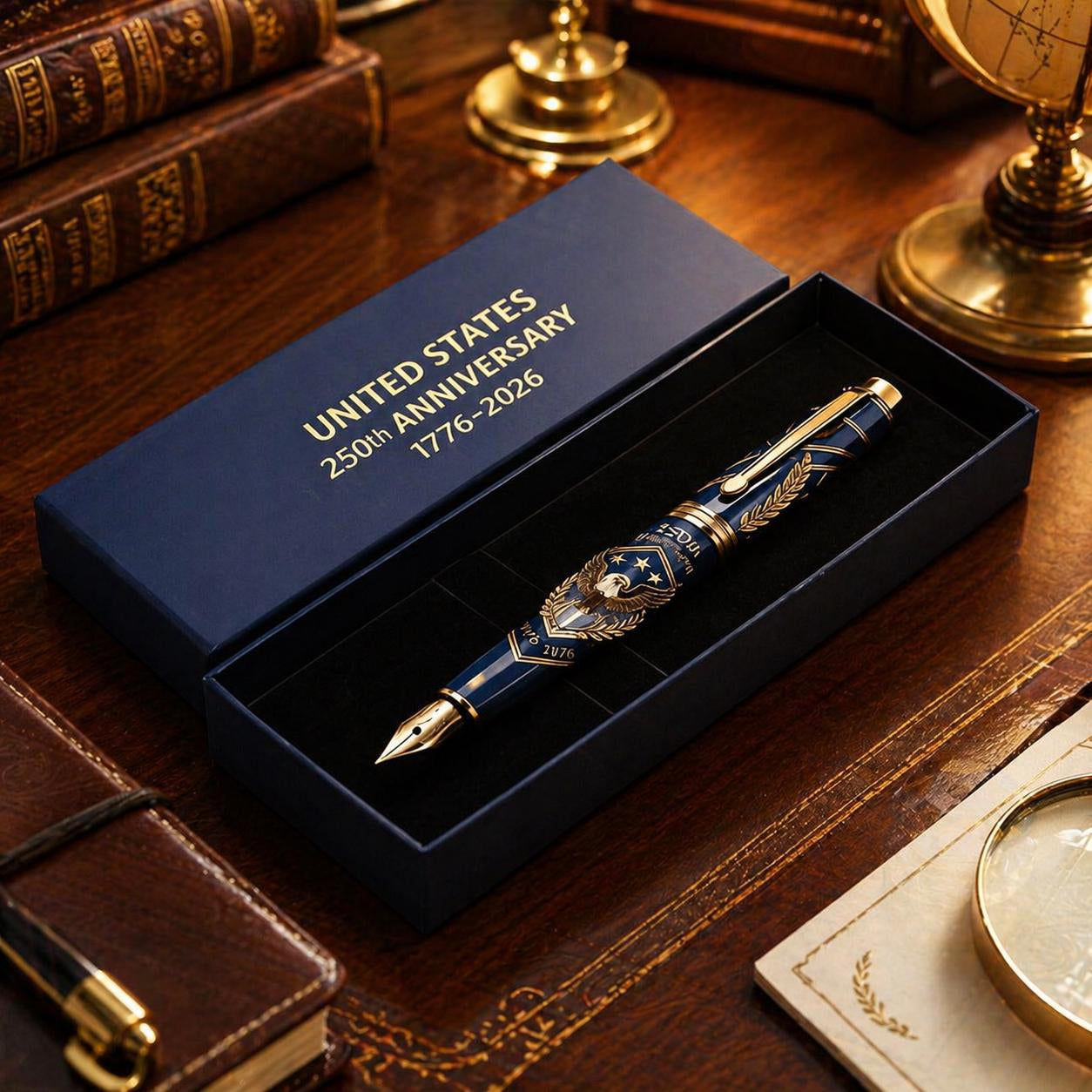 🎁 Cuaderno y bolígrafo del 250.º aniversario de EE. UU., 1776-2026, regalo patriótico