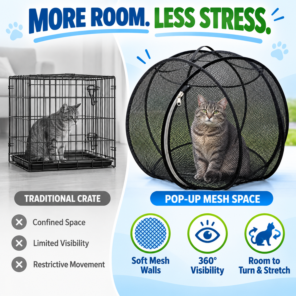 🐱🌿 Pop-up Mesh Playpen