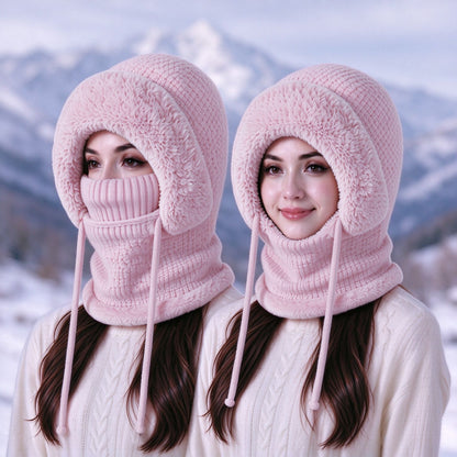 Stay Cozy and Stylish This Winter ❄️2026 Women's Fleece Hooded Winter Cycling Mask and Hat for Cold Weather