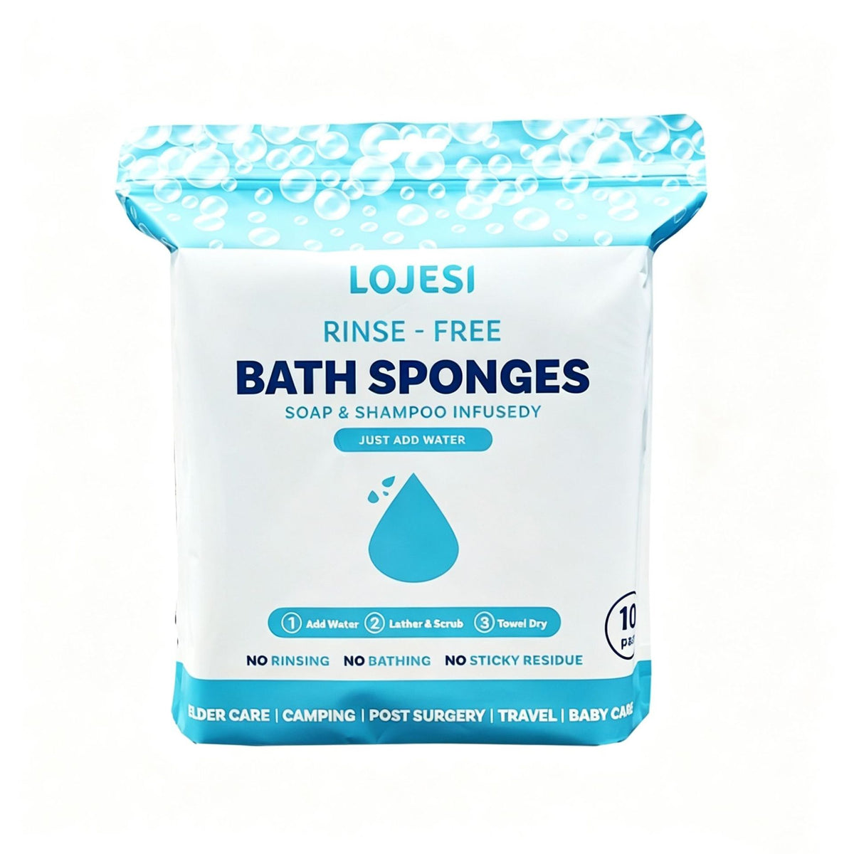 🫧Freshness Anytime, Anywhere! 25 Large Rinse-Free Bathing Wipes for Adults