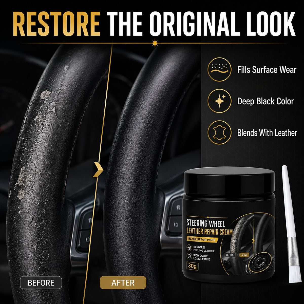 🔥Limited-time 50% off sale!🔥Leather Repair Cream for Steering Wheels