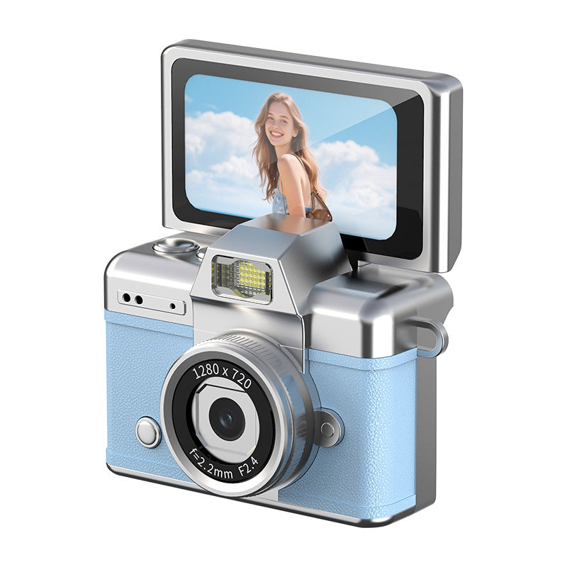 📸 Mini Keychain Digital Camera with Flip-Up Screen