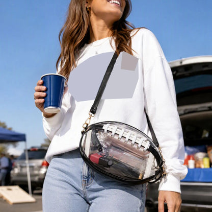 🏈 Clear Football-Shaped Crossbody Bag✨