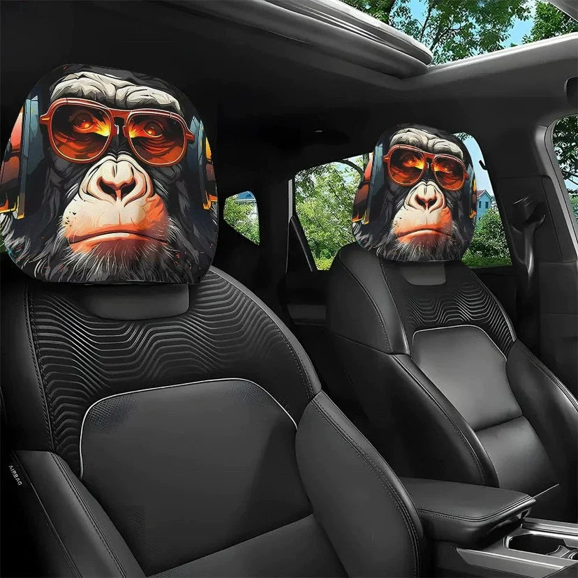 👿🔥 GM-Compatible Washable Cotton Car Seat Headrest Covers 2-Pcs