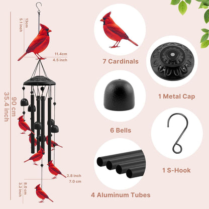 🔥Last Day 60% OFF🔥-🐦Vintage Colorful Hummingbird Wind Chime with Metal Tubes and Bells