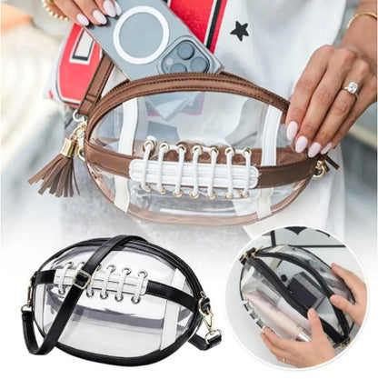 🏈 Clear Football-Shaped Crossbody Bag✨