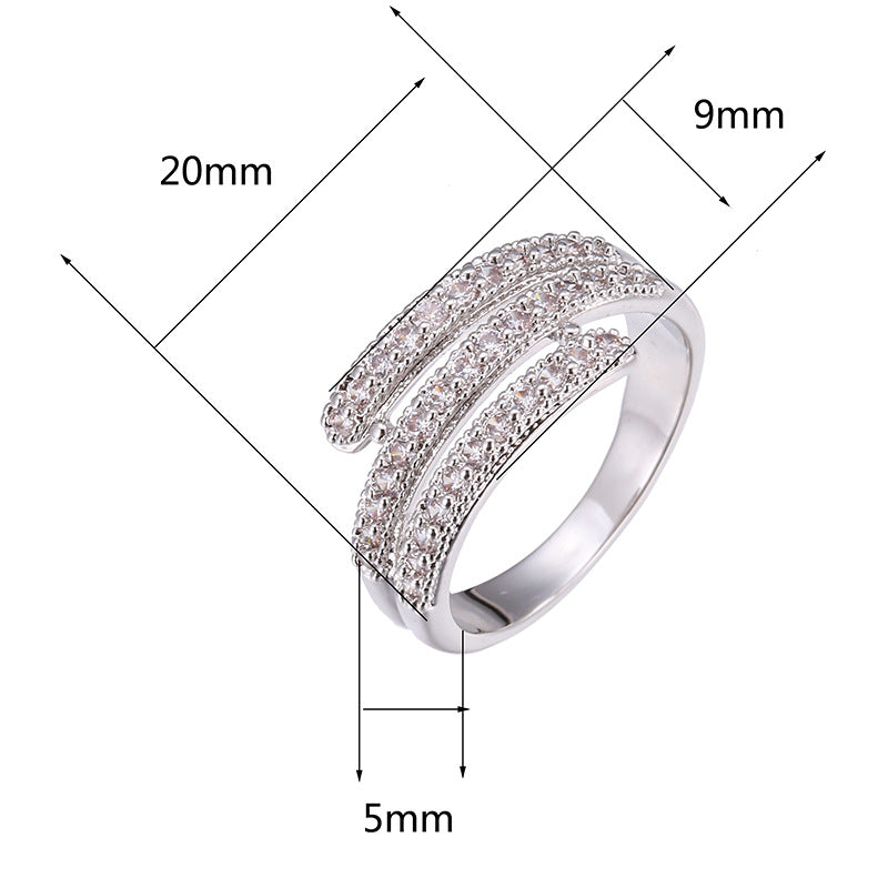 Stylish, simple, and elegant micro-paved zircon ring for women