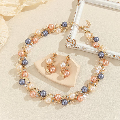 📢📢 50% OFF🌸Vintage Floral Jewelry Set – 2-Piece Leaf & Flower Bridal Accessories for Women