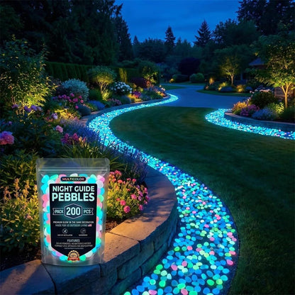 Colorful Glow in the Dark Garden Stones – Luminous Pebbles for Garden, Aquarium & Outdoor Decor