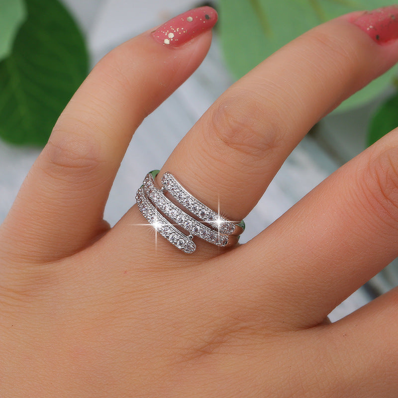 Stylish, simple, and elegant micro-paved zircon ring for women