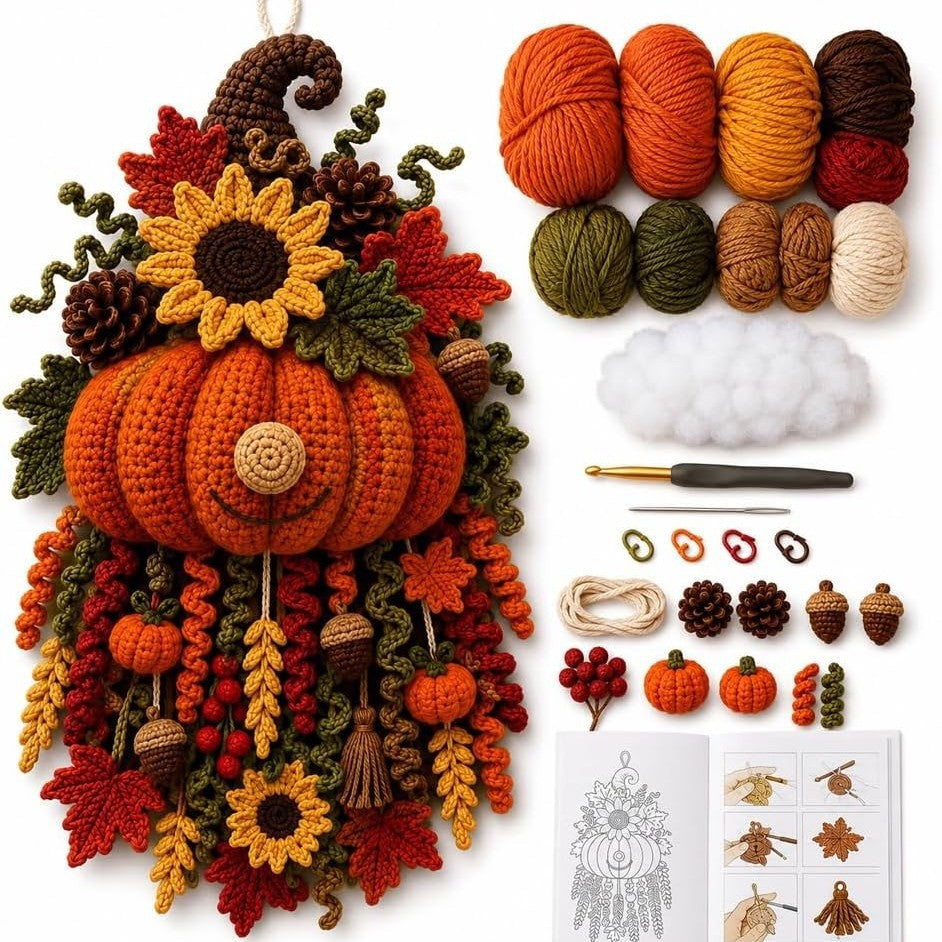 🧶 DIY Seasonal Crochet Door Hanger Kit – 6 Handmade Holiday Designs for Year-Round Home Decor