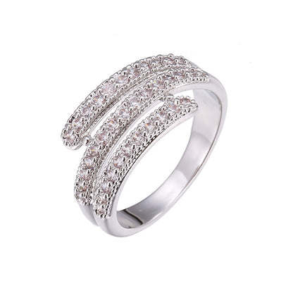Stylish, simple, and elegant micro-paved zircon ring for women