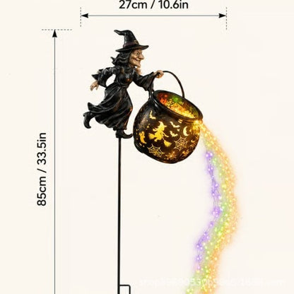 🎉 Halloween Early Bird Sale 60% 🧙‍♀️Halloween Witch Cauldron Solar-powered Garden Light