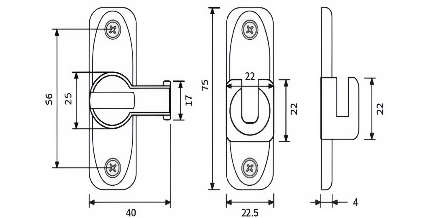 Multi-Angle Sliding Door Lock